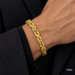 14K Yellow Gold Semi-Solid Byzantine Necklace, view 3