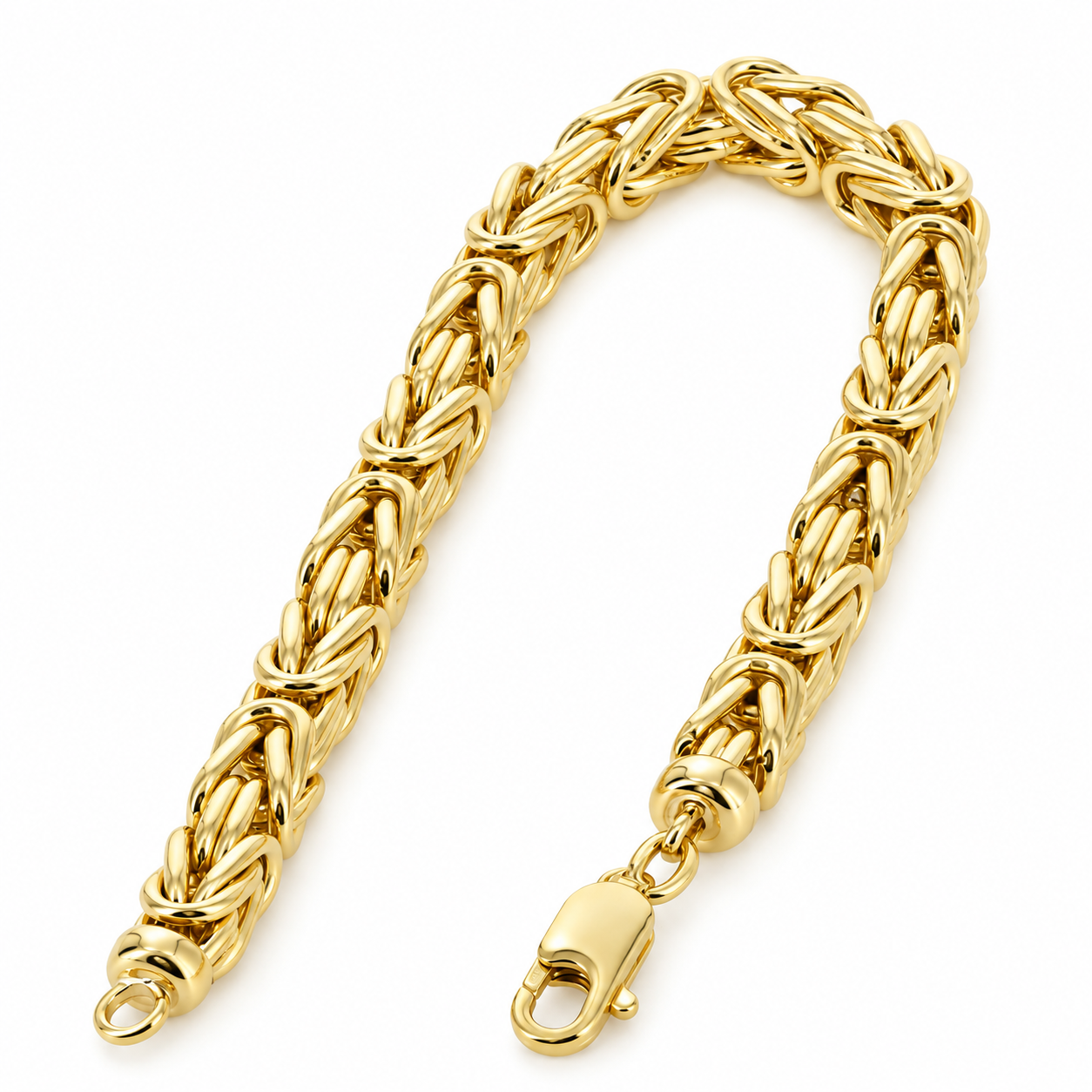 Yellow gold Byzantine necklace, another angle
