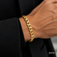 14K Gold Hollow Cuban Curb Link Bracelet, alternate view