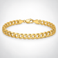 Yellow gold Cuban curb link bracelet, detail view
