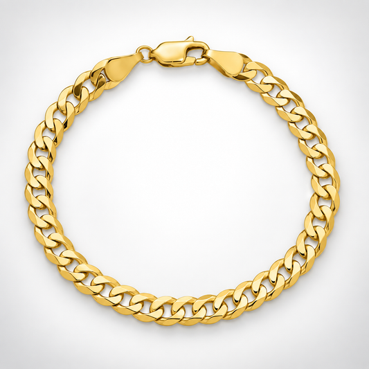 Yellow gold Cuban curb link bracelet, alternate view