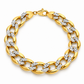 14K Yellow Gold Solid Diamond-Cut Cuban Curb Link Bracelet, front view
