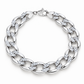 14K White Gold Solid Diamond-Cut Cuban Curb Link Bracelet