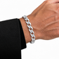 14K White Gold Solid Diamond-Cut Cuban Curb Link Bracelet