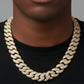 Yellow gold emerald-cut moissanite Cuban chain