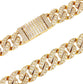 Yellow gold emerald-cut moissanite Cuban chain, additional view