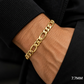 14K Yellow Gold Solid Figaro Bracelet, side view