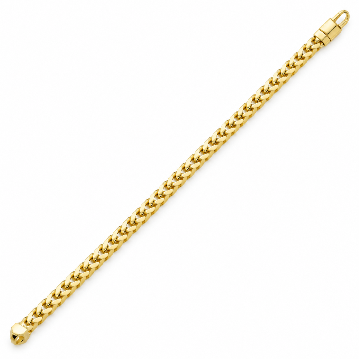 18K Gold Franco Bracelet, detail view