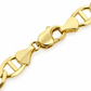 10K Yellow Gold Solid Mariner Bracelet, close-up of the links