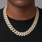 Yellow gold 18mm moissanite Cuban chain