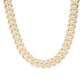 Yellow gold 18mm moissanite Cuban chain, alternate view
