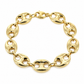 Yellow gold puff bracelet, close-up of the links