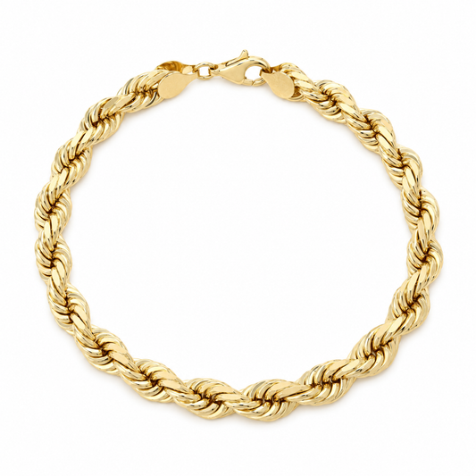 Yellow gold rope bracelet
