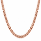 Rose Gold Plated Sterling Silver Byzantine Chain, close-up of the links