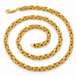 Gold Plated Sterling Silver Byzantine Chain, angled view