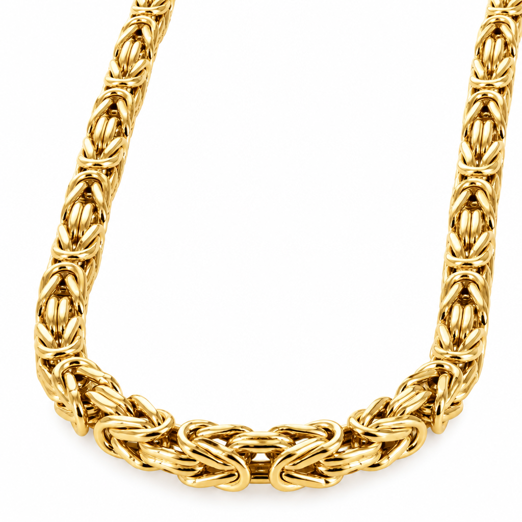 Gold Plated Sterling Silver Byzantine Chain
