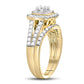14K Two-Tone Gold Round Diamond Bridal Wedding Ring Set 1-1/4 CT-TW (CERTIFIED)