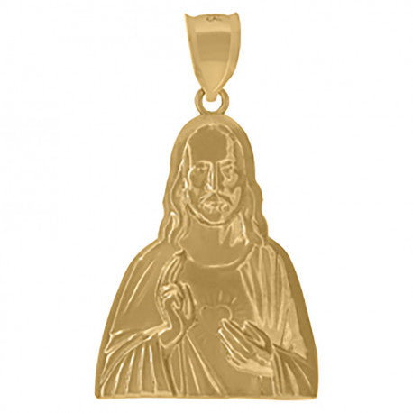 10kt Yellow Gold Polished Jesus Religious Charm Pendant