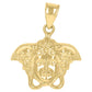 10kt Yellow Gold Mens Medusa Egyptian Fashion Charm Pendant