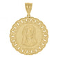 10kt Two-Tone Gold Mens Women Diamond-Cut Curb Border Jesus Christ Religious Charm Pendant