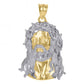 10kt Gold Two-Tone Textured Mens Jesus Religious Charm Pendant