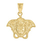 10kt Yellow Gold Mens Medusa Egyptian Fashion Charm Pendant