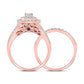 14K Two-Tone Gold Round Diamond Bridal Wedding Ring Set 1-1/4 CT-TW (CERTIFIED)