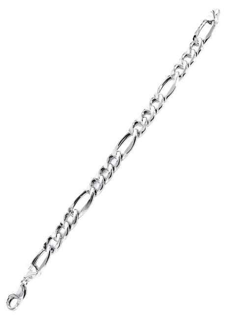  Solid White Figaro Bracelet 