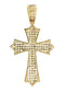 Medium Cross & Cz 10K Yellow Gold Pendant. | 3.9 Grams