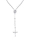 14K White Rose Rosary Chain