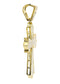 Medium Cross & Cz 10K Yellow Gold Pendant. | 3.9 Grams