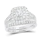 14K Two-Tone Gold Round Diamond Bridal Wedding Ring Set 1-1/4 CT-TW (CERTIFIED)