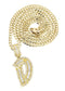 14K Yellow Gold Letter "D" Baguette Diamond Pendant