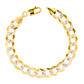 Curb Link Bracelet Hollow Diamond Cut - 10K Gold