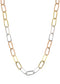 Tri Color Paper Clip Gold Chain 14K