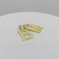 10k Gold Initials Letter Alphabet Diamond Cut Charm Pendant Necklace for Men/Women (Medium)
