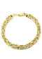 Italian Mens Semi Solid Byzantine Bracelet 10K Yellow Gold