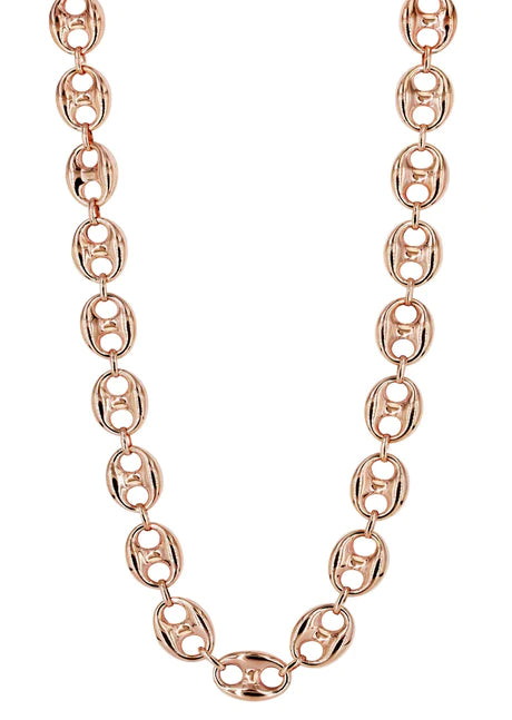 14K Rose Gold Chain Hollow Puff
