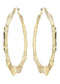 10K Gold Bamboo Hoop Earrings | Customizable Size