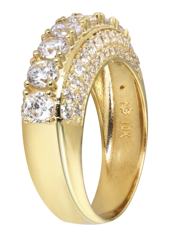 Pinky Ring | 10K Gold | CZ Stones | 7.4 Grams
