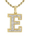 10k Yellow Gold Diamond Pendant Letter "E"