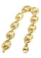 Hollow Mens Puff Bracelet 10K Yellow Gold
