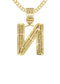 14K Yellow Gold Letter "N" Baguette Diamond