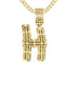 14K Yellow Gold Letter "H" Baguette Diamond