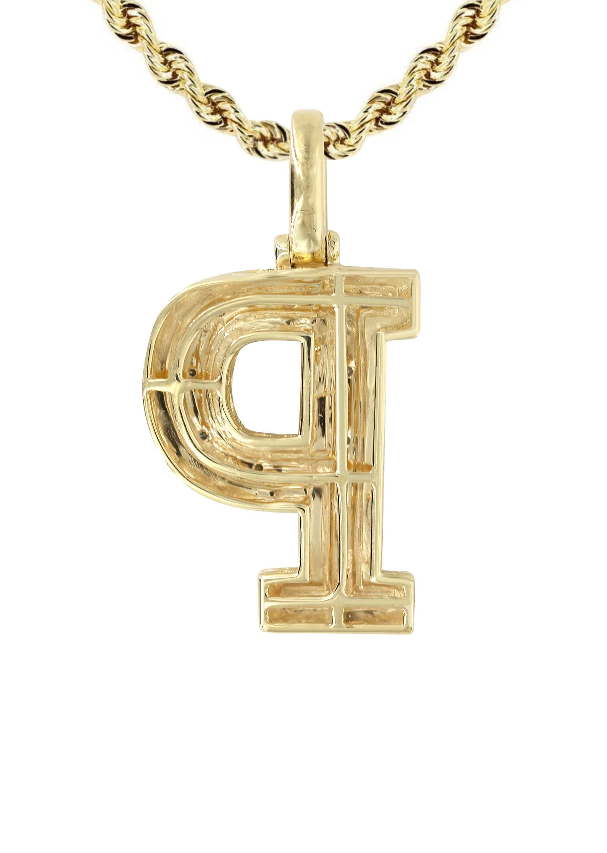 10k Yellow Gold Diamond Pendant Letter "P"