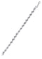 Solid Mens Rope Bracelet 10K White Gold