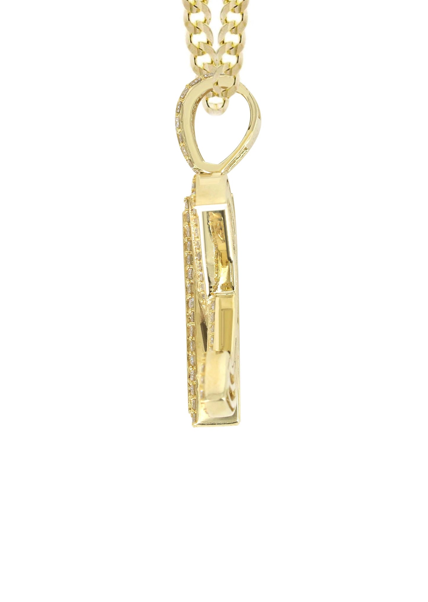 14K Yellow Gold Letter "K" Baguette Diamond