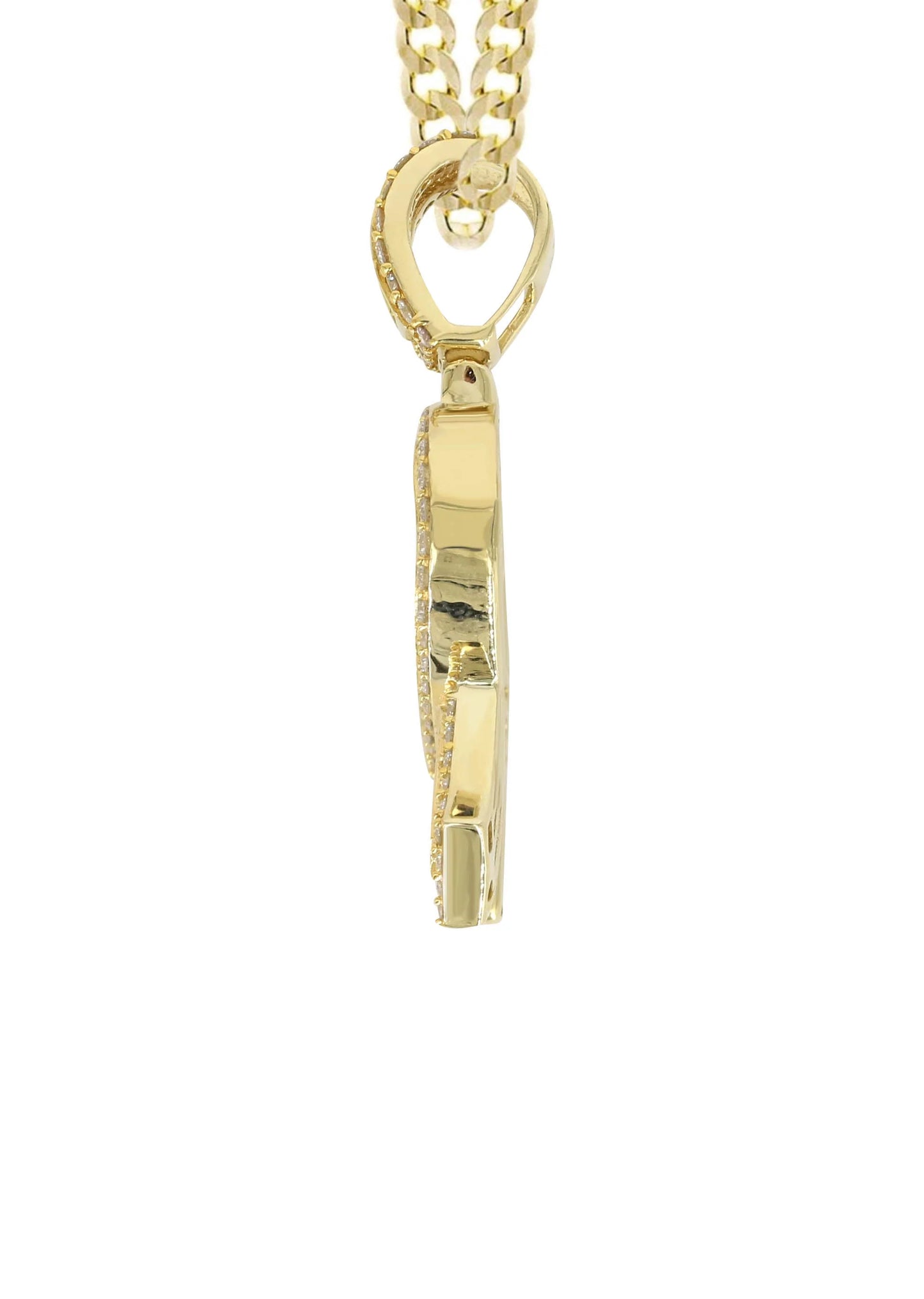 14K Yellow Gold Letter "R" Baguette Diamond