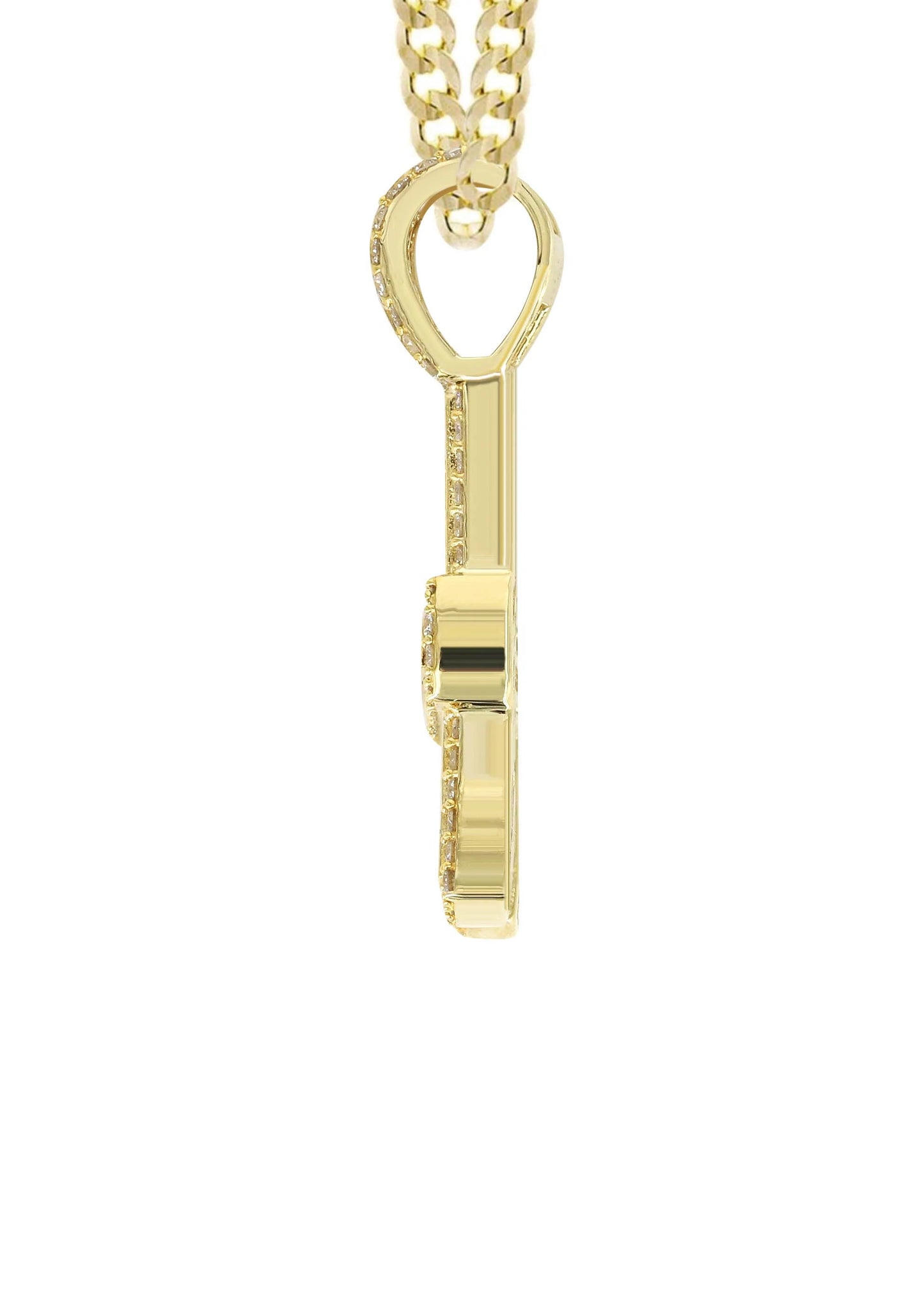 14K Yellow Gold Letter "H" Baguette Diamond