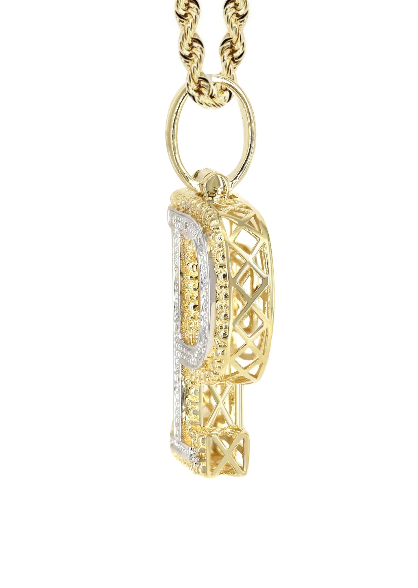 10k Yellow Gold Diamond Pendant Letter "P"